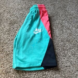 Nike Mens Teal, Pink, and Black Shorts